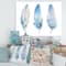 Designart - Blue Boho Feathers II - Lake House Canvas Wall Art Print